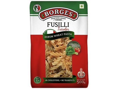 Borges Durum Wheat Pasta - Tricolor Fusilli, 500 g