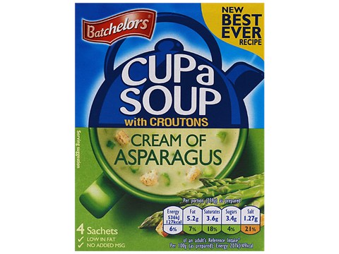 Batchelors Cup A Soup - Cream of Asparagus & Croutons, Imported, 117 g