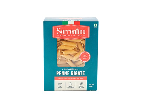 Sorrentina Penne Rigate - Durum Wheat, No Maida, Zero Cholesterol, Source Of Fibre, 500 g