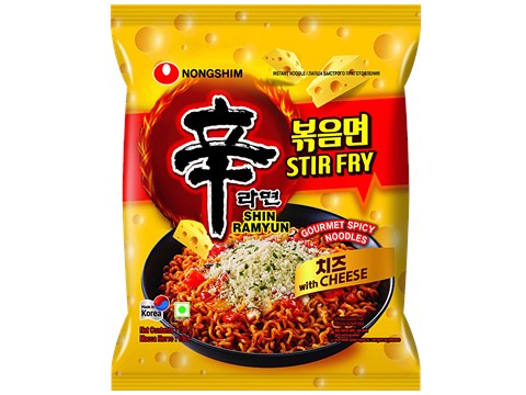 NONGSHIM Shin Ramyun Stir Fry Spicy Noodles - Cheese, 136 g