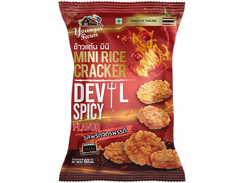 Younger Farm Devil Spicy Flavour Mini Rice Cracker, 60 g