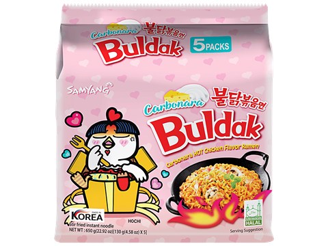 Buldak Carbonara Hot Chicken Flavor Ramen - Instant Stir-Fried Noodle, 140 g