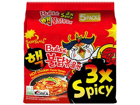 Buldak 3x Spicy Hot Chicken Flavor Ramen - Instant Stir-Fried Noodle, 140 g