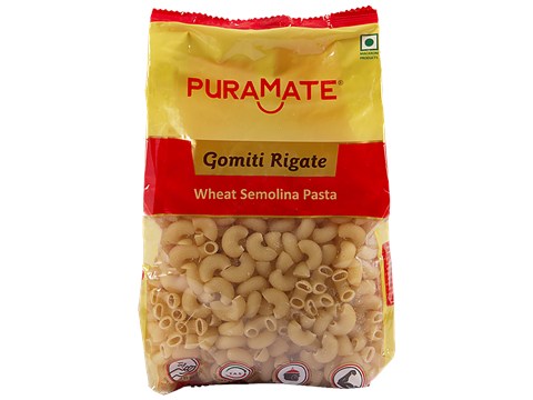 Puramate Gomiti Rigate - Wheat Semolina Pasta, Rich Authentic Italian Taste, 500 g