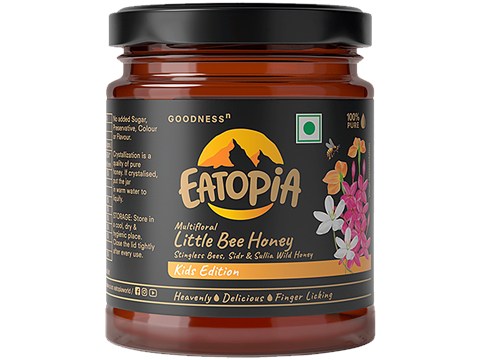 Eatopia Multifloral Little Bee Honey - Sidr & Sullia Wild Honey, Kids Edition, 250 g