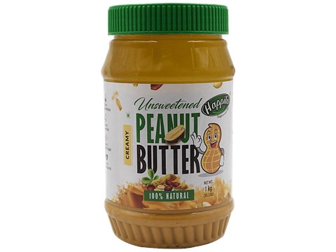 Happilo Creamy Unsweetened Peanut Butter, 1 kg