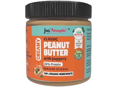 Jus Amazin Classic Creamy Peanut Butter with Jaggery, 200 g