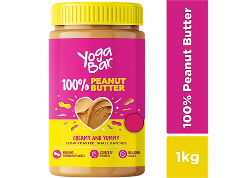 Yoga Bar Peanut Butter - Creamy, Roasted, High In Protein, Non-GMO, No Added Sugar, 1 kg