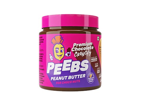 Peebs Premium Chocolate Peanut Butter - Crunchy, 500 g