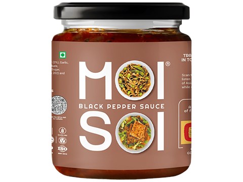 Moi Soi Black Pepper Sauce - Used As Spread, Marinade, Dip & For Making Chinese, Asian, Thai & Stir Fry Dishes, Vegan, 175 g