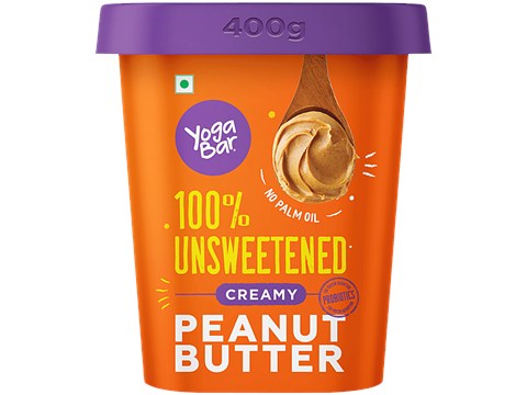 Yoga Bar Peanut Butter - Creamy, Roasted, High In Protein, Non-GMO, No Added Sugar, 400 g