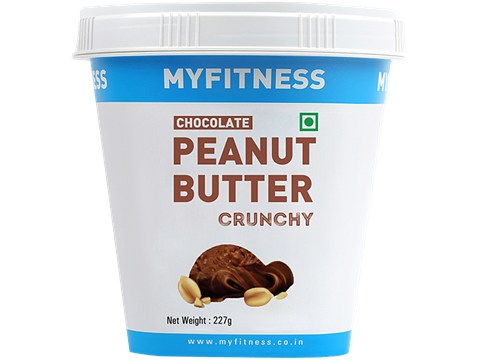 Myfitness Peanut Butter - Chocolate, Crunchy, Rich In Taste, Flavour, Creamy Texture, 227 g