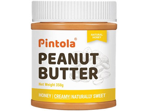 Pintola Honey Peanut Butter - Creamy, With 27g Protein, 7.2g Fiber, 350 g