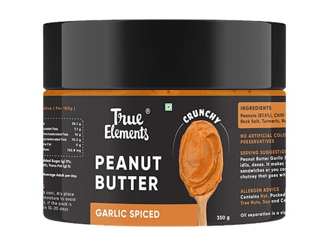 True Elements Peanut Butter Garlic Spiced, 350 g