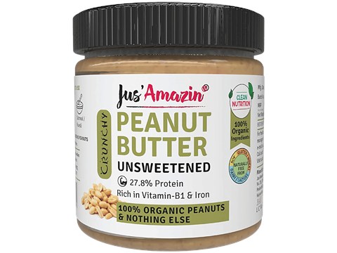 Jus Amazin Crunchy Organic Peanut Butter, 200 g
