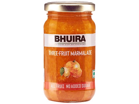 BHUIRA  Three Fruit Marmalade - No Added Sugar, Preservatives & Colours, 240 g