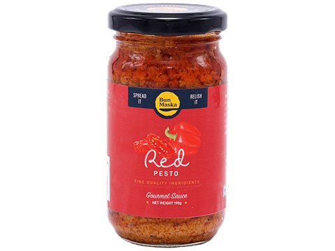 Bun Maska Red Pesto Sauce - Made With Fresh Sun Dried Tomato, 190 g