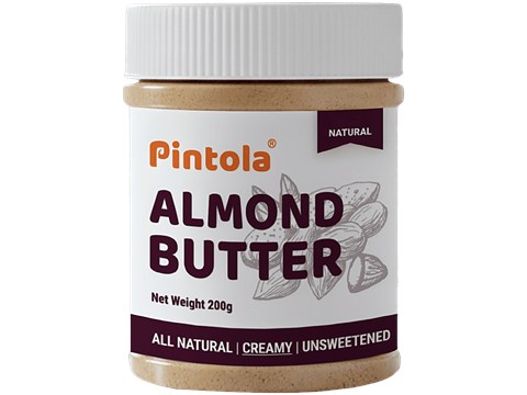 Pintola Almond Butter - Creamy , All Natural, Unsweetened, 200 g