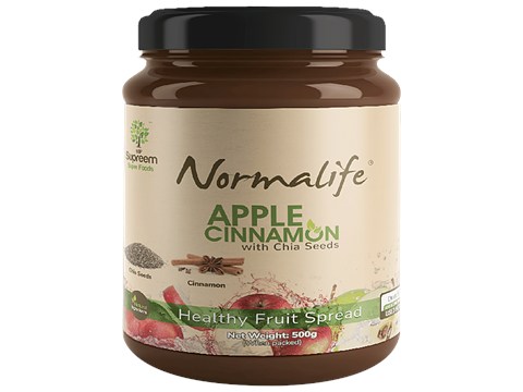 Supreem Super Foods Apple Cinnamon With Chia Seeds Healthy Fruit Spread - Smooth, Vegan, 500 g