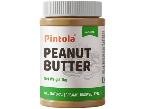 Pintola Peanut Butter - Creamy, Unsweetened, 1 kg