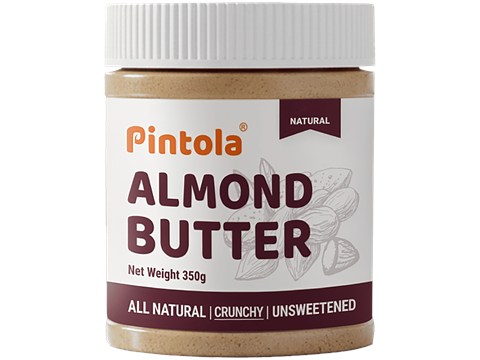 Pintola Almond Butter - Crunchy, All Natural, Unsweetened, 350 g