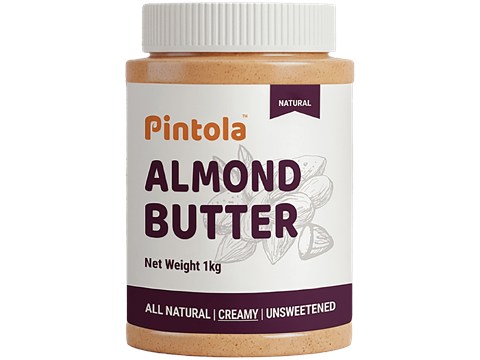 Pintola Almond Butter - Creamy , All Natural, Unsweetened, 1 kg