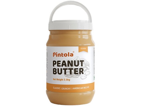 Pintola Peanut Butter - Crunchy, Classic, Original American Recipe, With 26g Protein, 2.5 kg