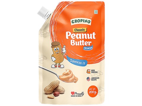 Cropino Classic Peanut Butter - Creamy, Rich In Protein & Fibre, 200 g