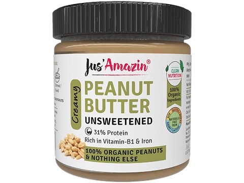 Jus Amazin Unsweetened Peanut Butter, 200 g