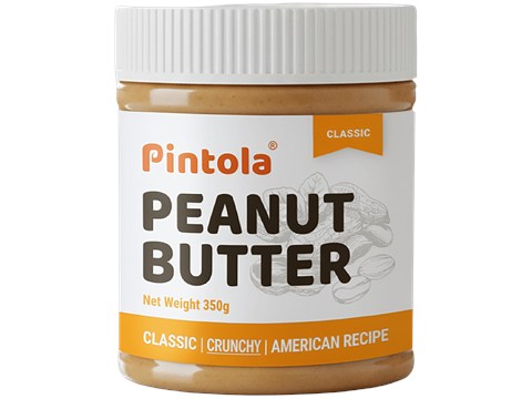 Pintola Peanut Butter - Crunchy, Classic, American Recipe, With 26g Protein, 350 g