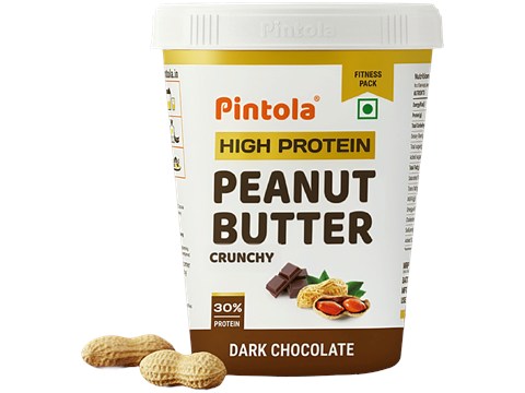 Pintola Dark Chocolate Peanut Butter - Crunchy, With Added Whey Protein, 1 kg