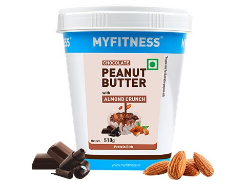 Myfitness Chocolate Peanut Butter - With Almond Crunch, 510 g