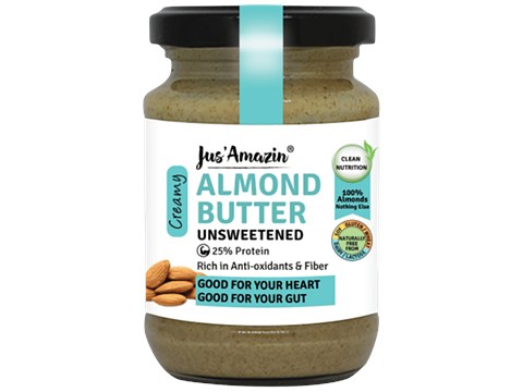 Jus Amazin Almond Butter - All Natural, Vegan, 125 g