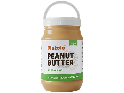 Pintola Peanut Butter - Creamy, All Natural, Unsweetened, With 30g Protein, 2.5 kg