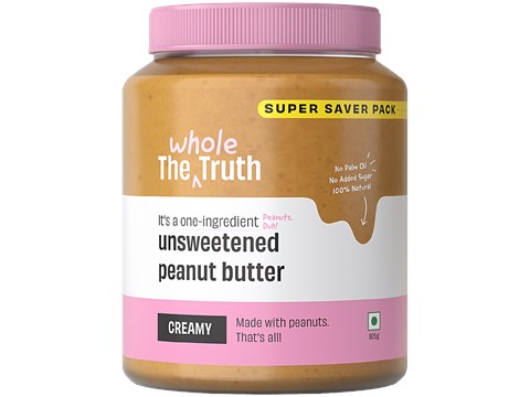 The Whole Truth Peanut Butter - Unsweetened & Creamy, 925 g
