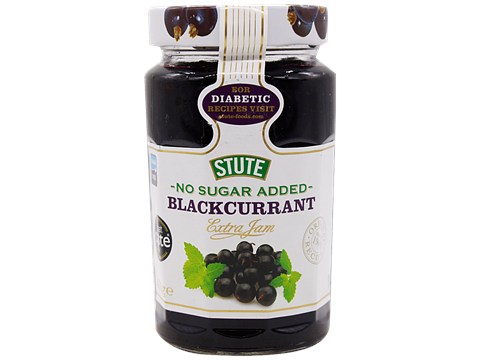 Stute  Blackcurrant Extra Jam - No Sugar Added, Imported, 430 g