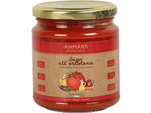Anmara Sugo All' Ortolana Sauce - No Added Sugar, Gluten Free, 280 g