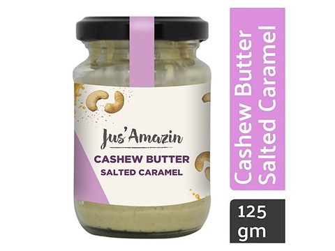 Jus Amazin Cashew Butter - Salted Caramel, High Protein, Natural, Vegan, 125 g