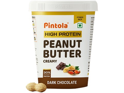 Pintola Dark Chocolate Peanut Butter - Creamy, With Added Whey Protein, 510 g