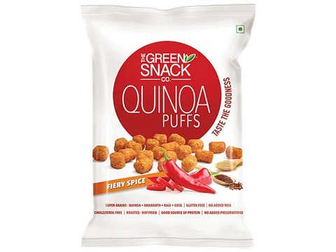 The Green Snack Co. Quinoa Puffs - Fiery Spice, 50 g