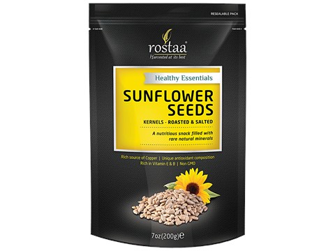 Rostaa Healthy Essentials Sunflower Seeds Kernels - Roasted & Salted, 200 g