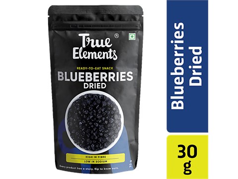 True Elements Dried Blueberries, 30 g