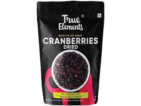 True Elements Dried Cranberries, 125 g
