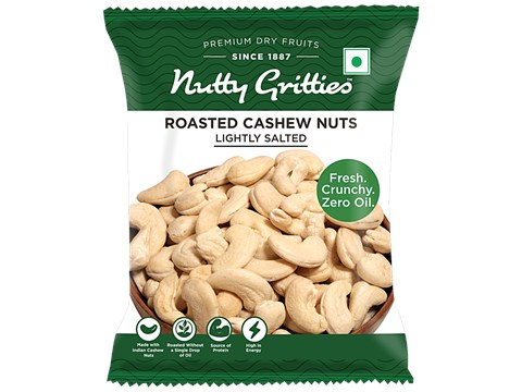 Nutty Gritties Cashewnuts - Roasted, Lightly Salted, 21 g