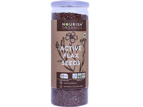 Nourish Organics Active Flax Seeds - High In Omega-3, Gluten Free, 180 g