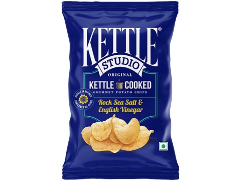 Kettle Studio Rock Sea Salt & English Vinegar Potato Chips, 120 g