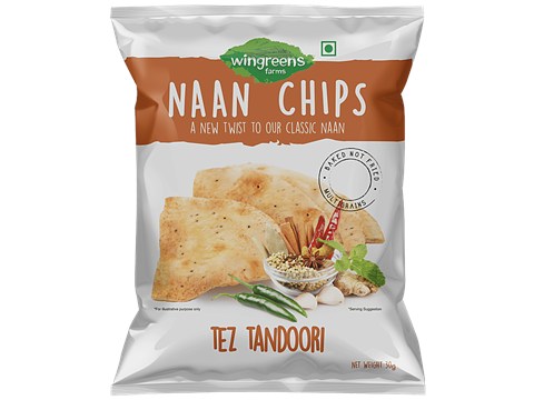 Wingreens Farms Naan Chips - Tez Tandoori, 30 g