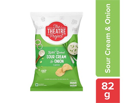The Theatre Project Kettle Cooked Potato Chips - Sour Cream & Onion, 82 g