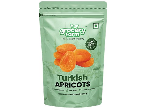 Grocery Farm Turkish Apricots - Premium & Hand Picked, Natural, 200 g