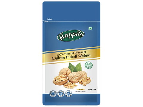 Happilo Premium Natural Chilean Inshell Walnut Kernels - Value Pack, 1 kg